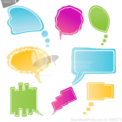 Image of set of colorful speech bubbles