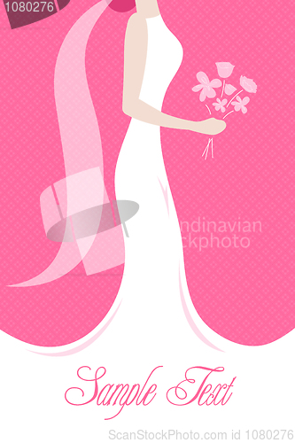 Image of bride with a wedding bouquet