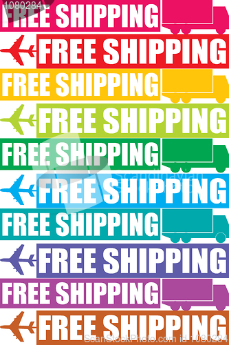 Image of colorful free shipping tag