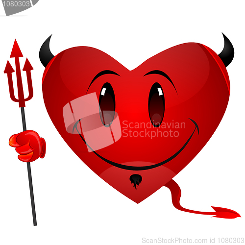 Image of smiley devil heart
