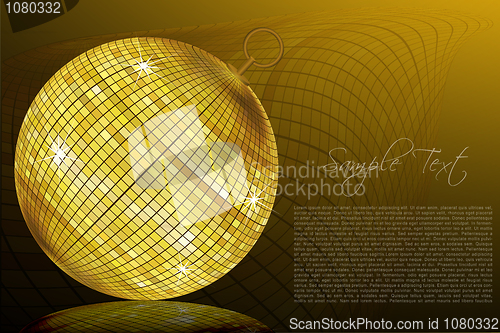 Image of sample card with golden ball