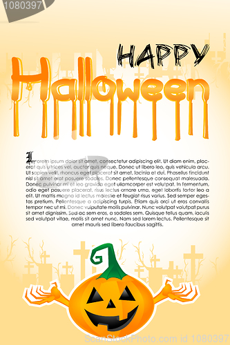 Image of halloween template with pumpkin