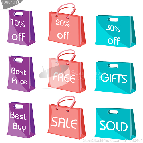 Image of set of shopping bags with tags