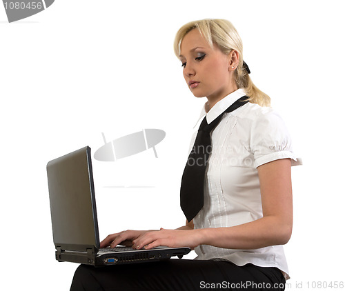 Image of Female with notebook.