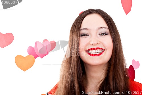 Image of young woman on Valentine's day