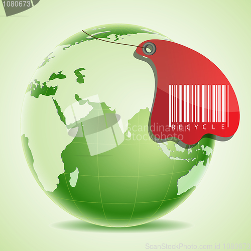 Image of globe with barcode