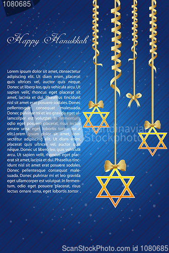 Image of happy hanukkah with star of david