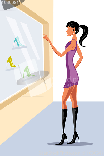 Image of lady doing window shopping