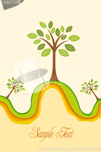 Image of recycle card with tree and sample text