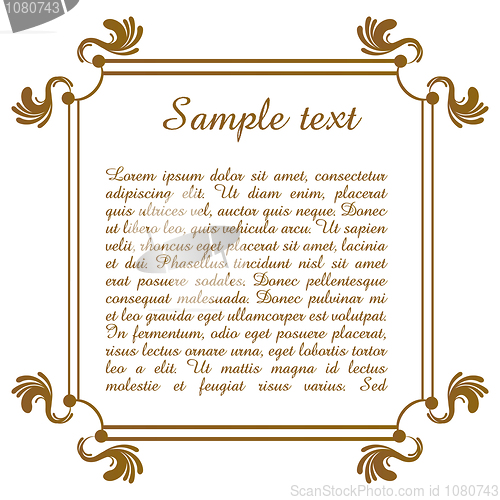 Image of text template with floral frame