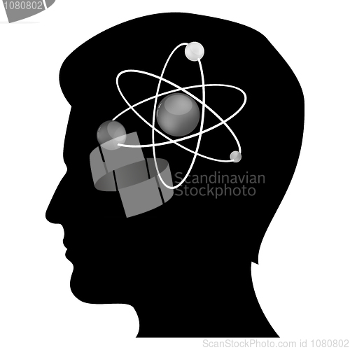 Image of man's mind with atom