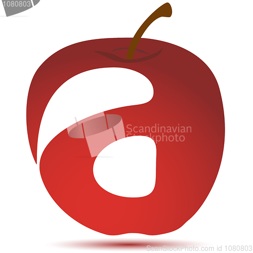 Image of apple with text