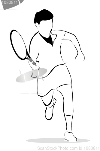 Image of sketch of tennis player