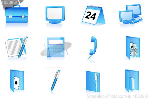 Image of office stationery icons