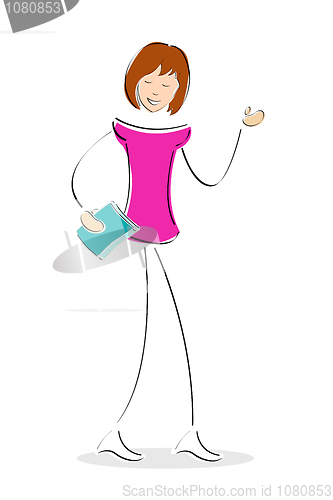Image of student with book
