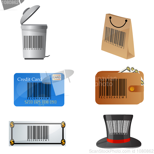 Image of barcode on different objects