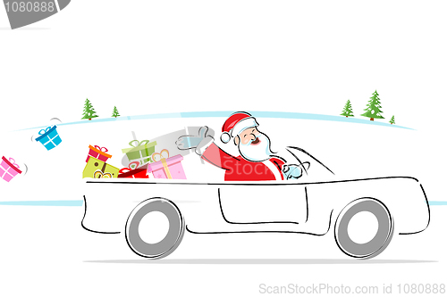 Image of santa in car