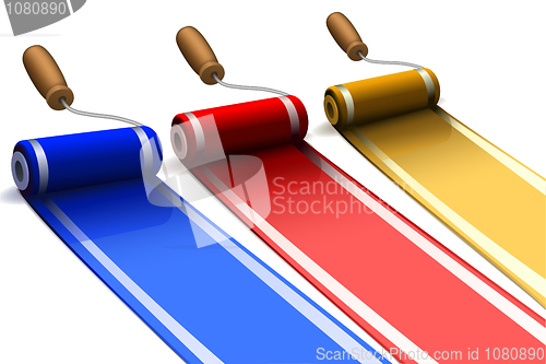 Image of colorful paint rollers