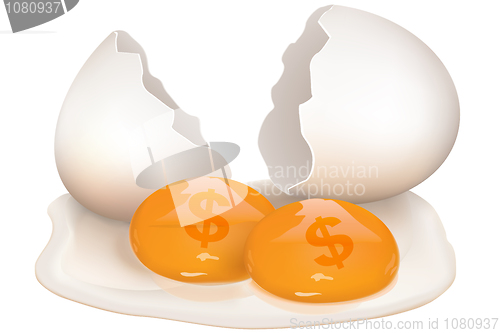 Image of broken egg with dollar icon