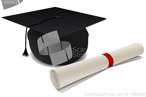 Image of doctorate hat with degree