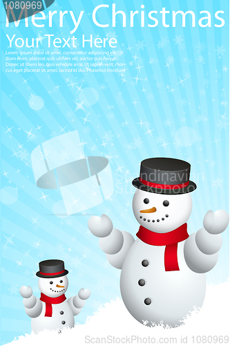 Image of christmas card with snow man