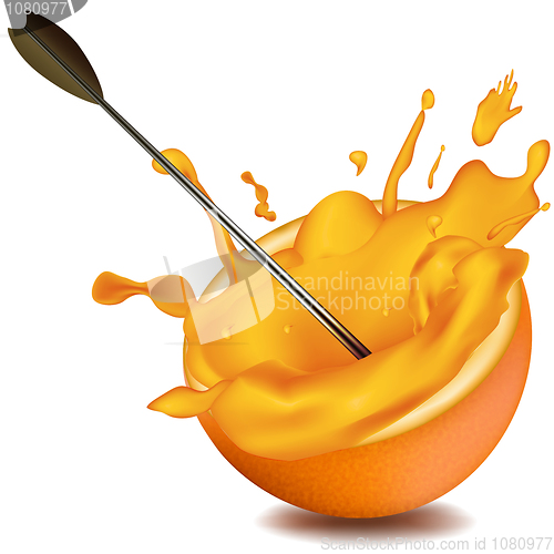 Image of an arrow hitting orange