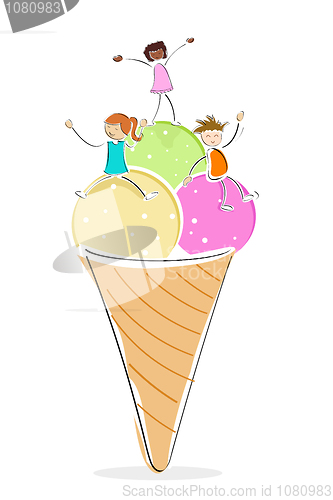 Image of kids with ice cream