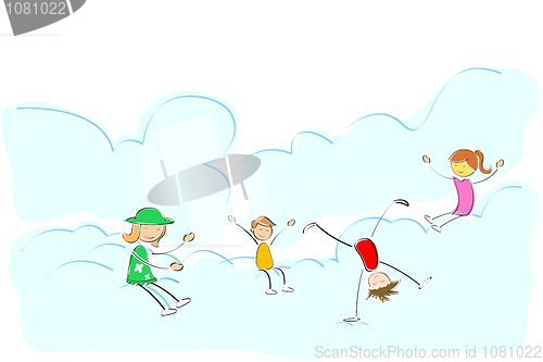 Image of kids playing on cloud