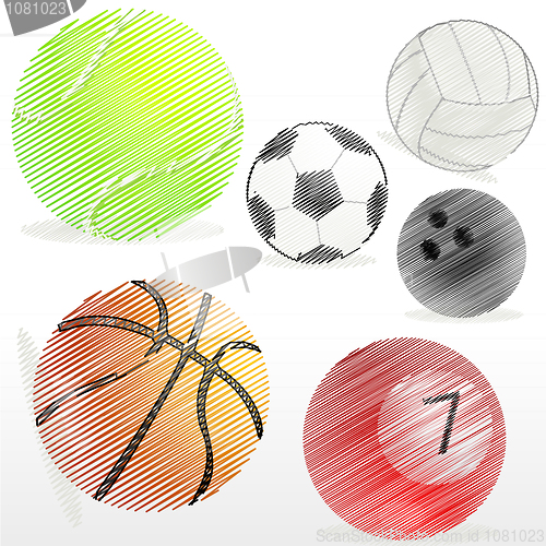 Image of various sports ball