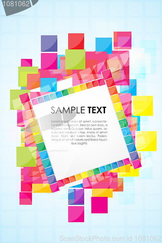 Image of text template with colorful blocks