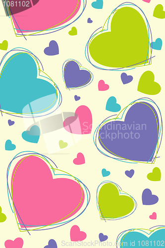 Image of retro hearts background