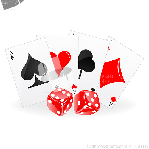 Image of playing card with dice