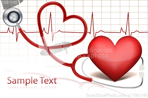 Image of stethoscope around heart