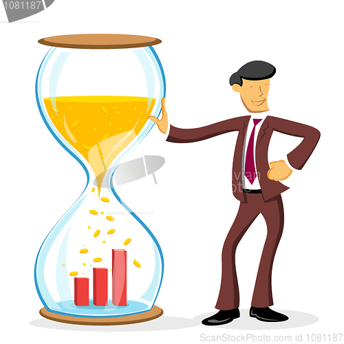 Image of businessman with hourglass