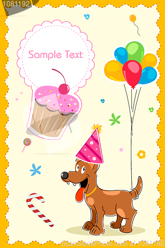Image of puppy in birthday card