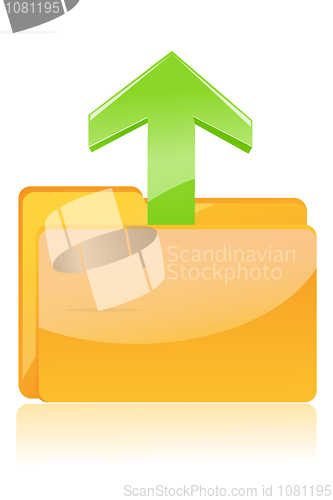 Image of file sign with up arrow