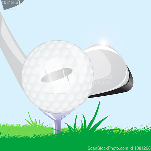 Image of golf ball with stick