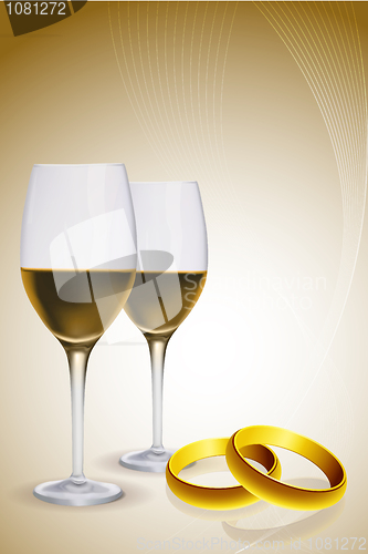 Image of wine glass with gold