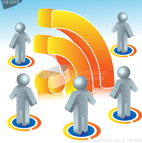 Image of rss sign with peoples