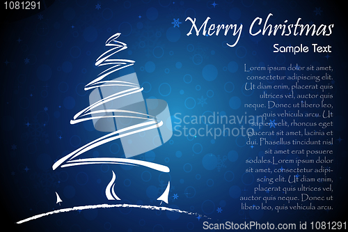 Image of merry christmas card with xmas tree