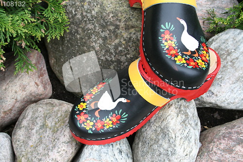 Image of Clogs with flowers and duck