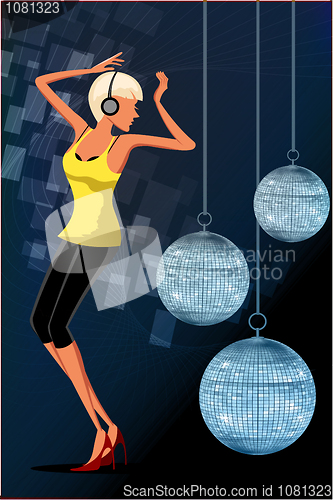 Image of dancing girl in disco
