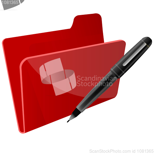 Image of file with pen