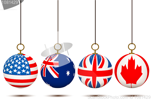 Image of hanging country flag balls