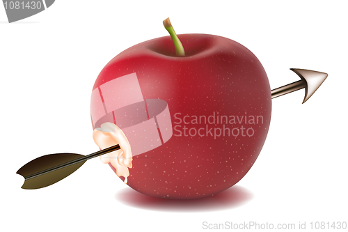 Image of apple with arrow