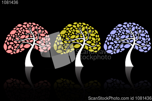 Image of vector background with trees