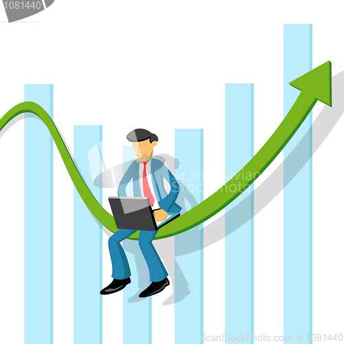 Image of business man with graph
