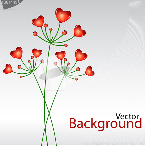 Image of vector background with heart plants