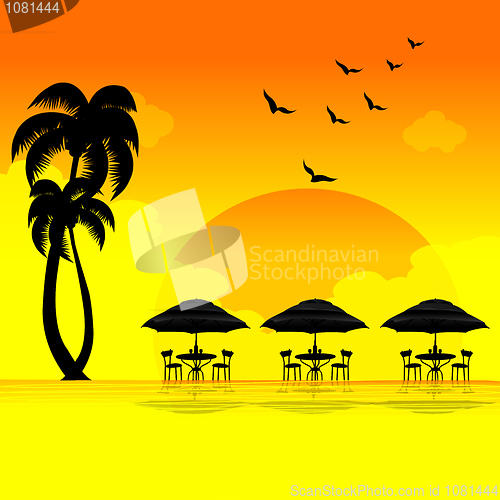 Image of sun set on beach