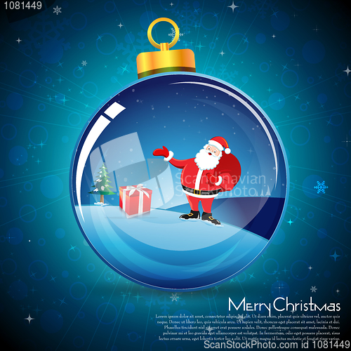 Image of merry christmas card with santa